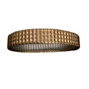 Vintage Art Deco Style Yellow Gold Tone Round Expandable Bangle Bracelet